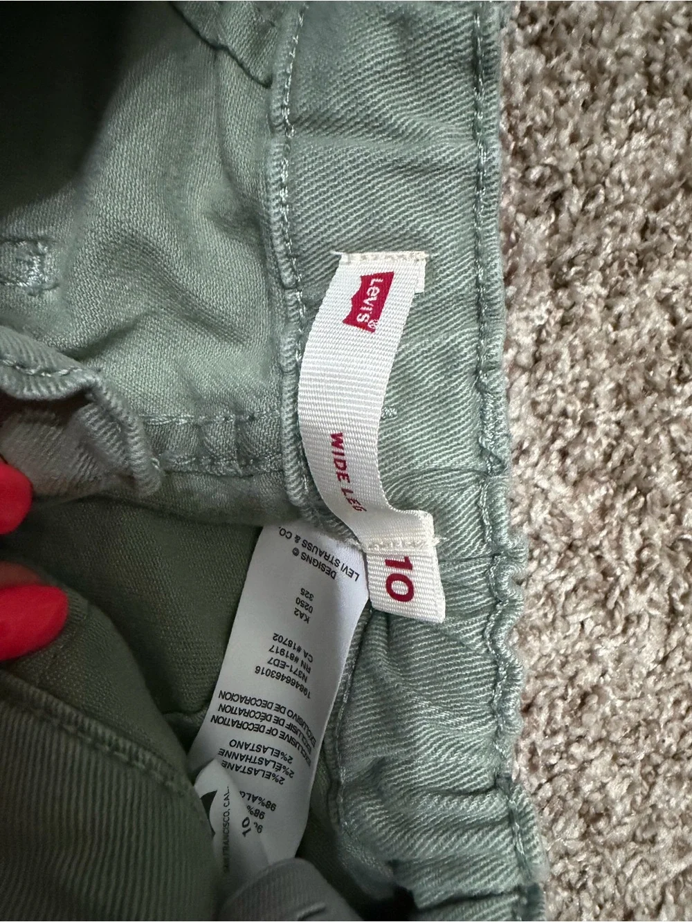 Girl Wide Leg Pants in Sage Green